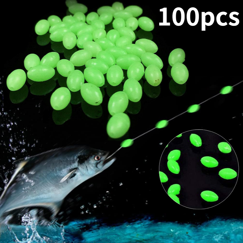 Fishing Lure Accessories - 100 stks/partij Ovale Nacht Lichtgevende Vissen